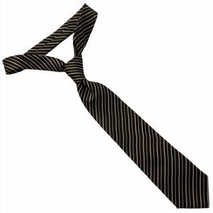Valentino Rudy Alta Moda Roma Black Tan Stripe Tie Neutral